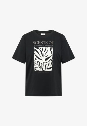 Cecil, T-SHIRT WITH ROUND NECK AND FRONT PRINT - T-shirt imprimé - palm breeze green