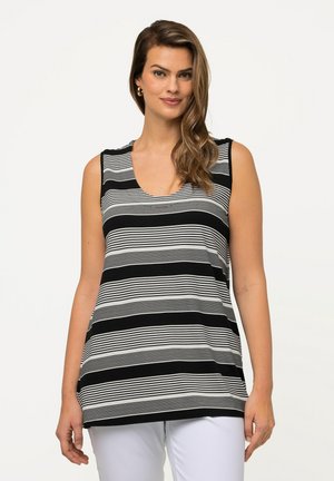 ULLA POPKEN Top Basic Con Rughe - Maglietta Donna Linea A A - Scollo A U, Blu Navy, Taglia 58-60 - 3