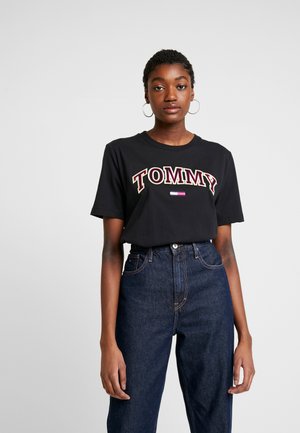 NEON COLLEGIATE TEE - Triko s potiskem - black