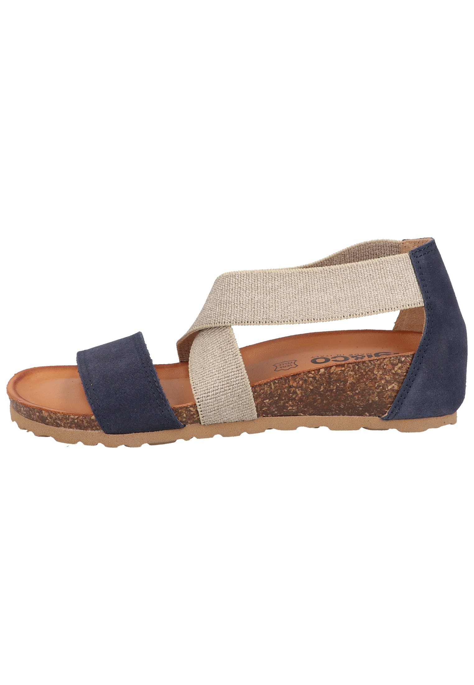 sandali con zeppa blu