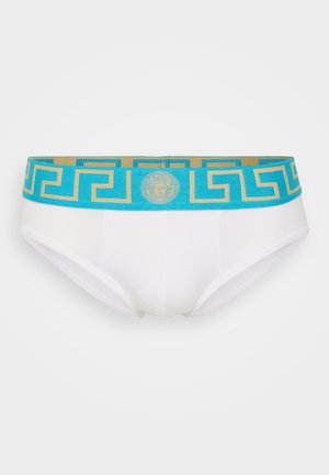 Versace UNDERPANTS LOW RISE TOPEKA NEW LOGO - Slip - bianco/dark sea green