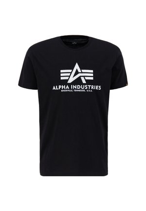 Alpha Industries T-shirt estampada - black   silver