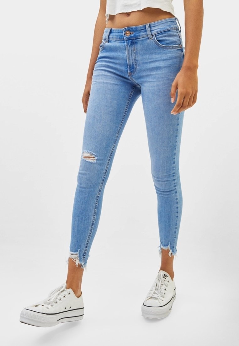 Bershka Vaqueros pitillo - blue denim