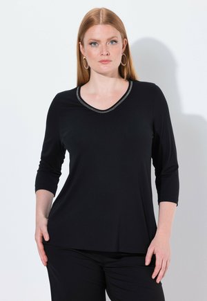 ZIERBAND CLASSIC V-AUSSCHNITT 3/4-ARM - Langarmshirt - black