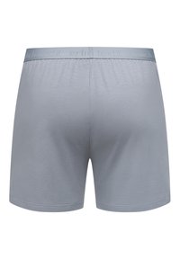 Grijze katoenen boxershorts met een elastische tailleband, subtiele branding, een gladde textuur en een klassieke snit.