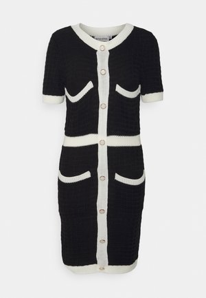 BILLIE FAIERS CONTRAST BUTTON DOWN MINI DRESS - Shift dress - black