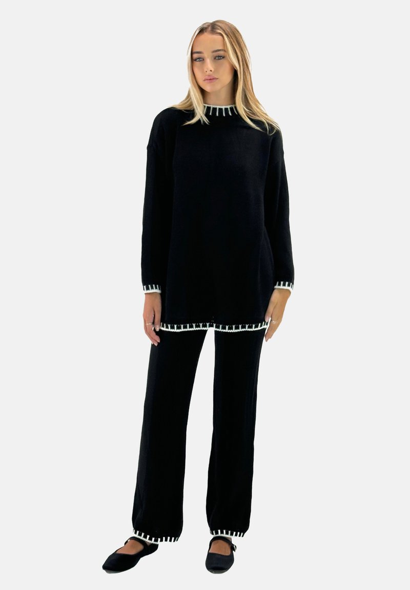 Elara SET - Strickpullover - schwarz