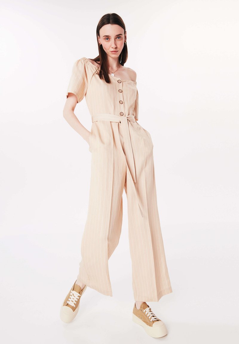 Damen Kleider | Twist Jumpsuit natural/braun - GS85447 Damen Kleider | Twist Jumpsuit natural/braun - GS85447