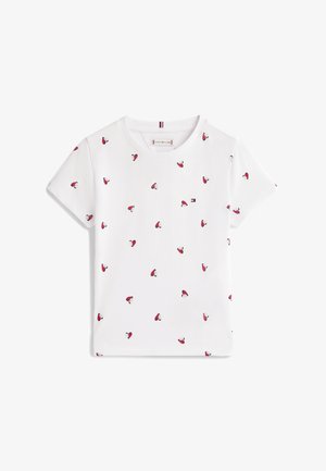 Tommy Hilfiger, SMILEY HEART FLAG PRINT T-SHIRT - T-shirts med print - white