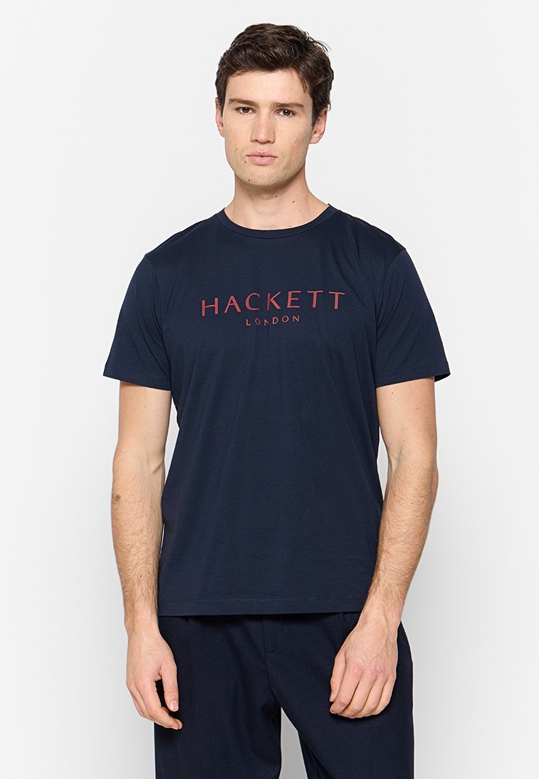 Hackett London T-shirt print donkerblauw