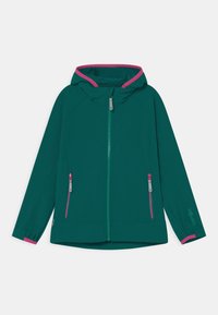 TROLLKIDS GIRLS KVALVIKA Soft shell jacket smaragd/pink/teal