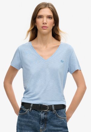 Superdry & Co EMBROIDERED V NECK  - T-shirts basic - forever blue