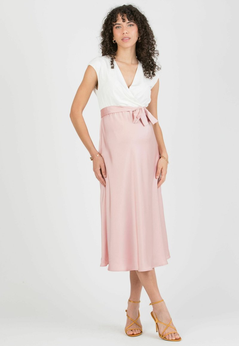 Attesa Maternity DILETTA  MATERNITY NURSING WITH CROSSOVER - Day dress -  pink/light pink - Zalando.ie