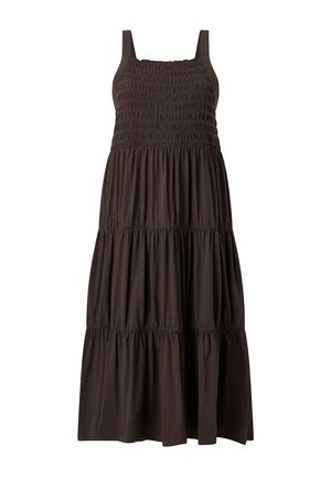 Ellos Plus collection, MAXIKLEID MIT EINEM SMOK. - Maxi-jurk - brown