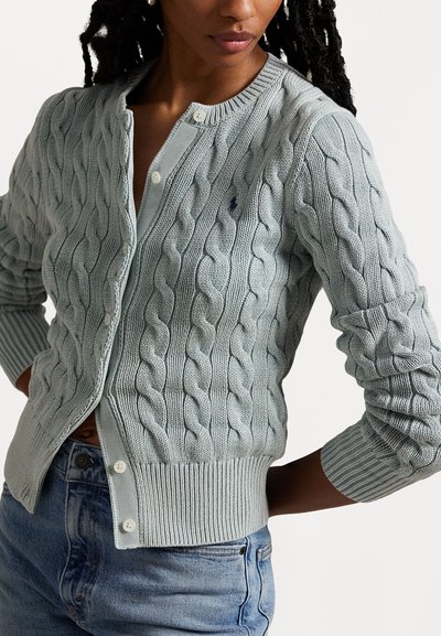 Polo Ralph Lauren CABLE KNIT COTTON CARDIGAN - Cardigan - light chambray