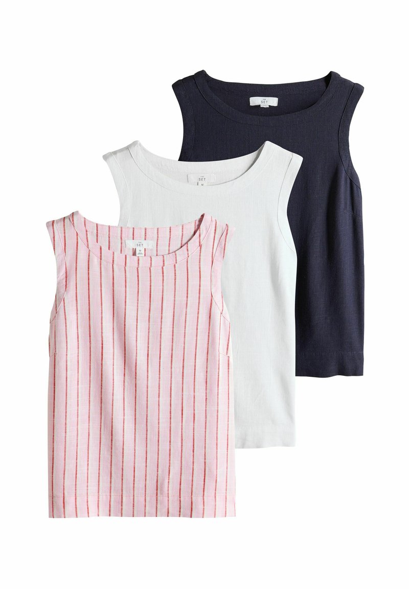 THE SET REGULAR FIT - SWING 3 PACK  - Blouse - navy white pink stripe