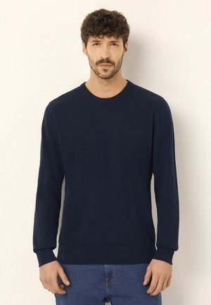 FREE TIME  - Strickpullover - dark blue plain