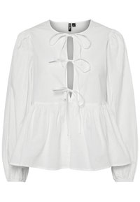 PCJOLLY O-NECK TIE - Bluza - bright white