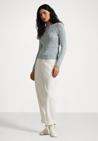 Polo Ralph Lauren CABLE-KNIT COTTON CREWNECK SWEATER - Džemperis - light chambray