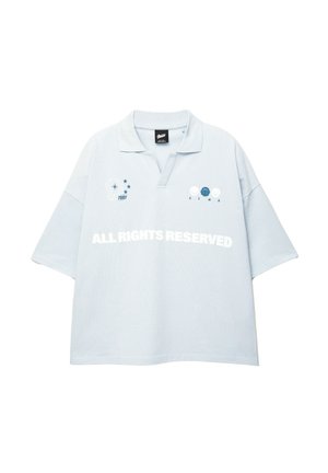 PULL&BEAR SHORT SLEEVE ALL RIGHTS RESERVED - Bluză polo - blue