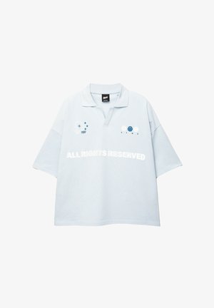 PULL&BEAR SHORT SLEEVE ALL RIGHTS RESERVED - Pikeepaita - blue