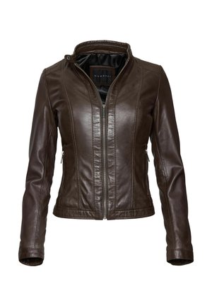 Leather jacket - dunkelbraun