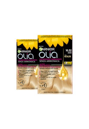 GARNIER TINTA CAPELLI OLIA COLORAZIONE PERMANENTE SENZA AMMONIACA PER UNA FRAGRANZA DELICATA COPRE IL 100% DEI CAPELLI BIANCHI CON OLI DI FIORI DI ORIGINE NATURALE - 2 PACK - Tinte capelli - biondo platino