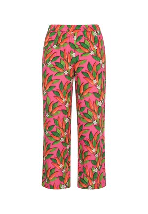 Angel of Style, TROUSERS, WIDE, STRAIGHT LEG, FLORAL CHILLI PATTERN - Bukser - hibiscus pink
