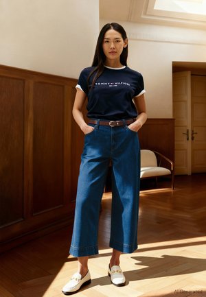 Tommy Hilfiger HERITAGE  - Marškinėliai su spaudiniu - marine