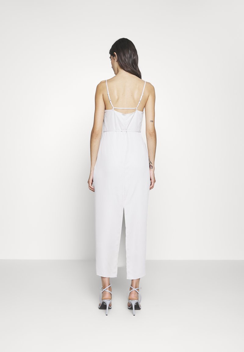 Calvin Klein MIDI SLIP DRESS - Maxi dress - silver gray/light grey - Zalando