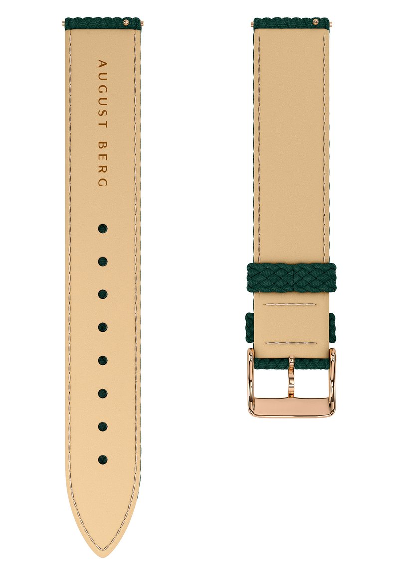 Herren Analoguhren | August Berg UHR MORRIS & CO ROSE GOLD GREEN PERLON 30MM Uhr fennel/grün - XD17004 Herren Analoguhren | August Berg UHR MORRIS & CO ROSE GOLD GREEN PERLON 30MM Uhr fennel/grün - XD17004