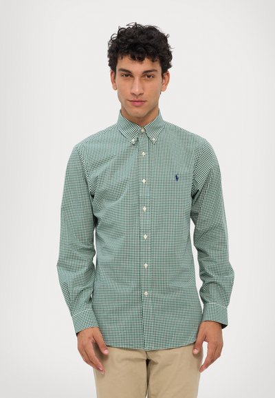 Polo Ralph Lauren CUSTOM FIT GINGHAM STRETCH POPLIN SHIRT - Cămașă - green/white