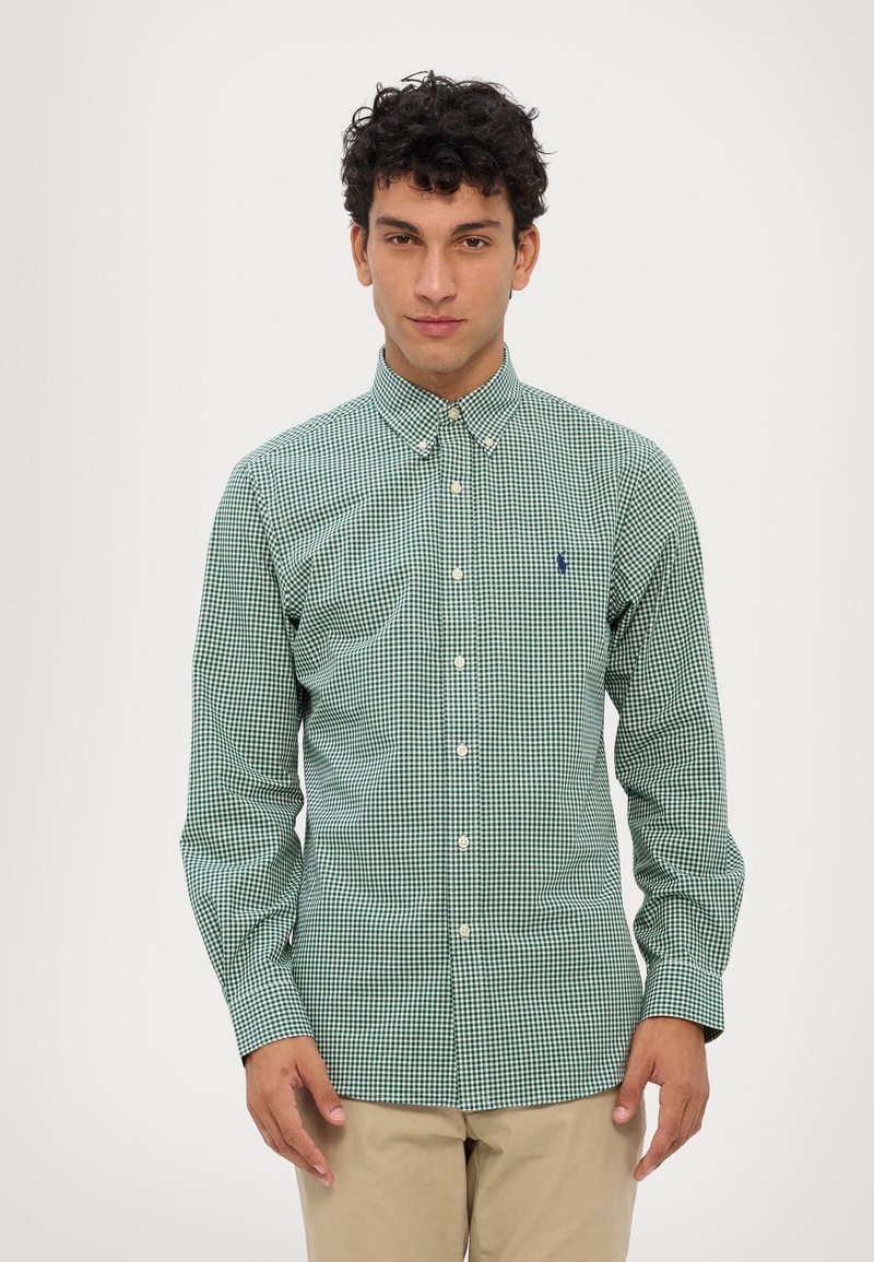 Polo Ralph Lauren CUSTOM FIT GINGHAM STRETCH POPLIN SHIRT - Marškiniai - green/white