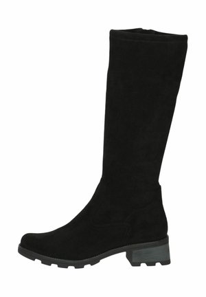 Stivali con plateau - black stretch