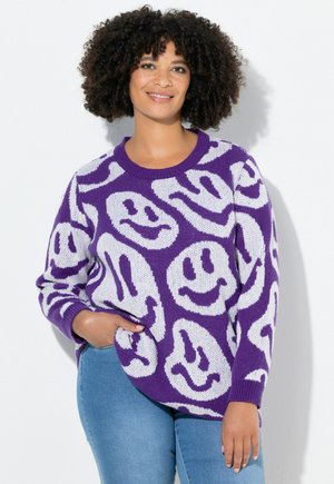 STRAIGHT FIT SMILEY-MUSTER - Neule - violet