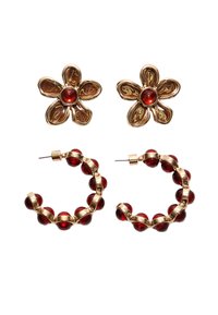 SET OF 2 PAIRS  FLOWER  - Náušnice - gold-coloured