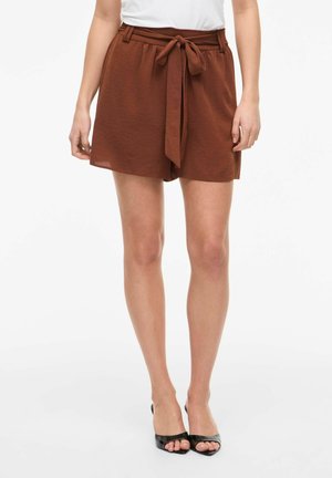 VILA SHORTS VIRELLA HIGH WAIST - Short - potting soil