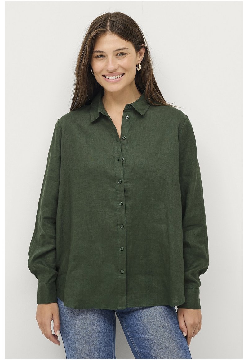 Ellos Collection MAGDA - Button-down blouse - grün