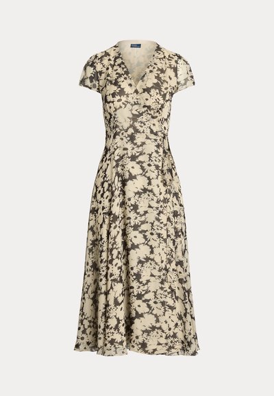 Polo Ralph Lauren CRINKLED FLORAL WRAP DRESS - Φόρεμα ημέρας - off-white