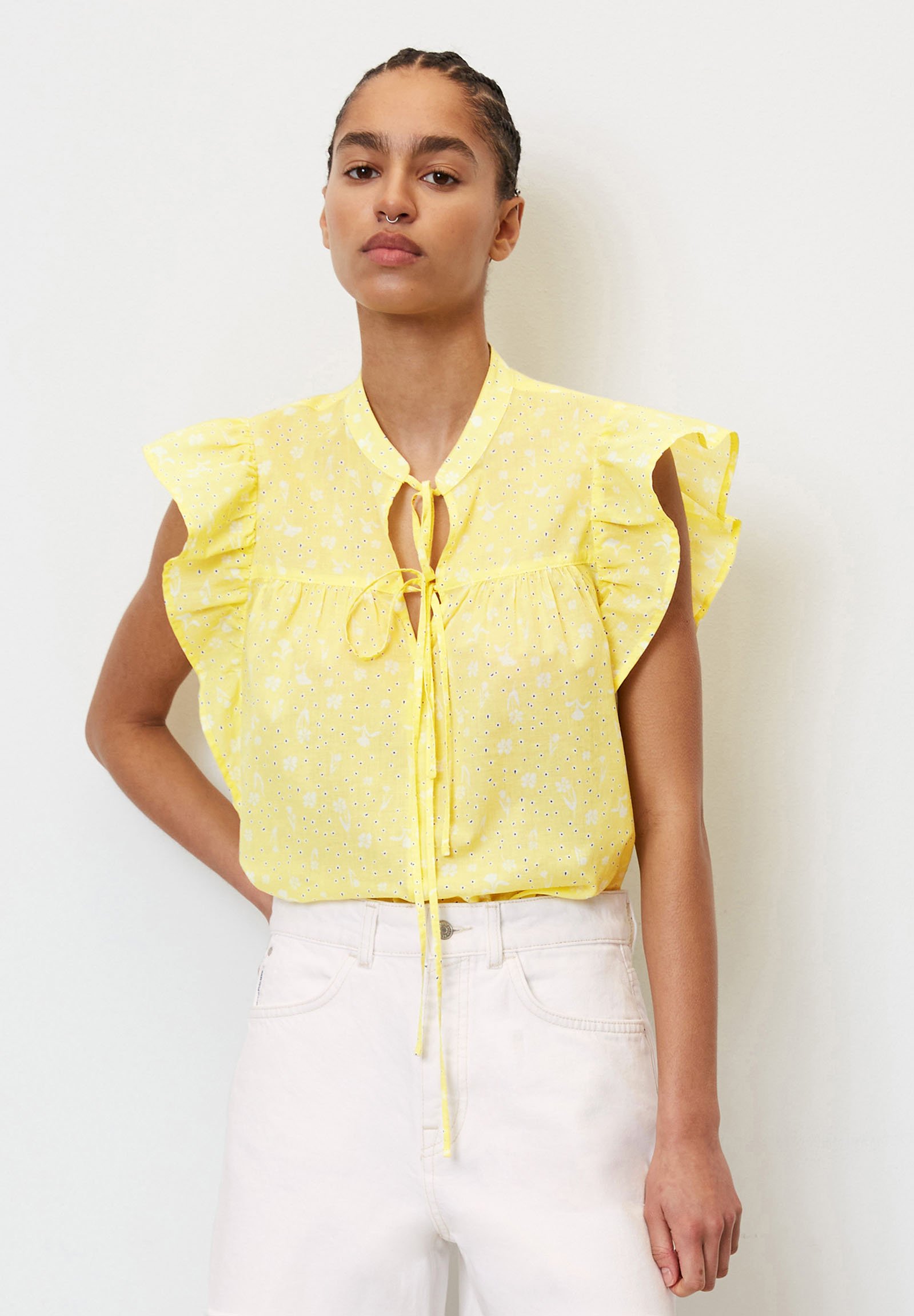 Naf Naf MIGUEL C1 Bluse – Lässige Western-Bluse Mit U-Ausschnitt