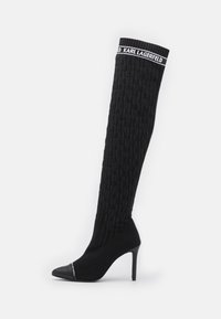 PANDARA MONOGRAM RIBBED KNEE BOOT - Cuissardes - black