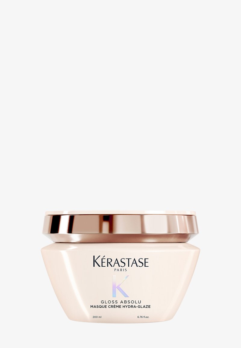 Kérastase Paris Gloss Absolu haarmasker pot met roségouden deksel, 200 ml crème product voor haarhydratie en glans.