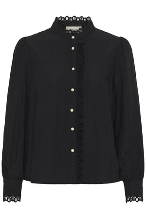 Cream CRPIANA FRILL SHIRT - Nööpidega pluus - pitch black