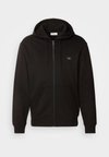 LABEL ZIP THROUGH HOODIE - Užtrauktuku užsegamas treningas - black