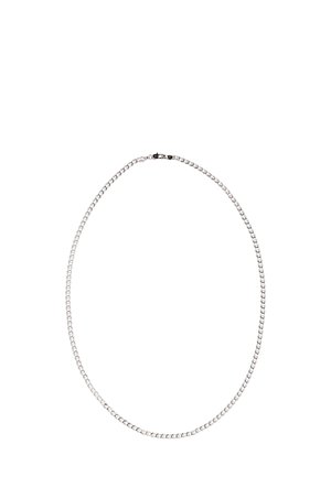 Colier din argint cu zale mici, rotunde. Textură netedă, finisaj strălucitor și închidere cu clips. Design minimalist fără accente suplimentare.