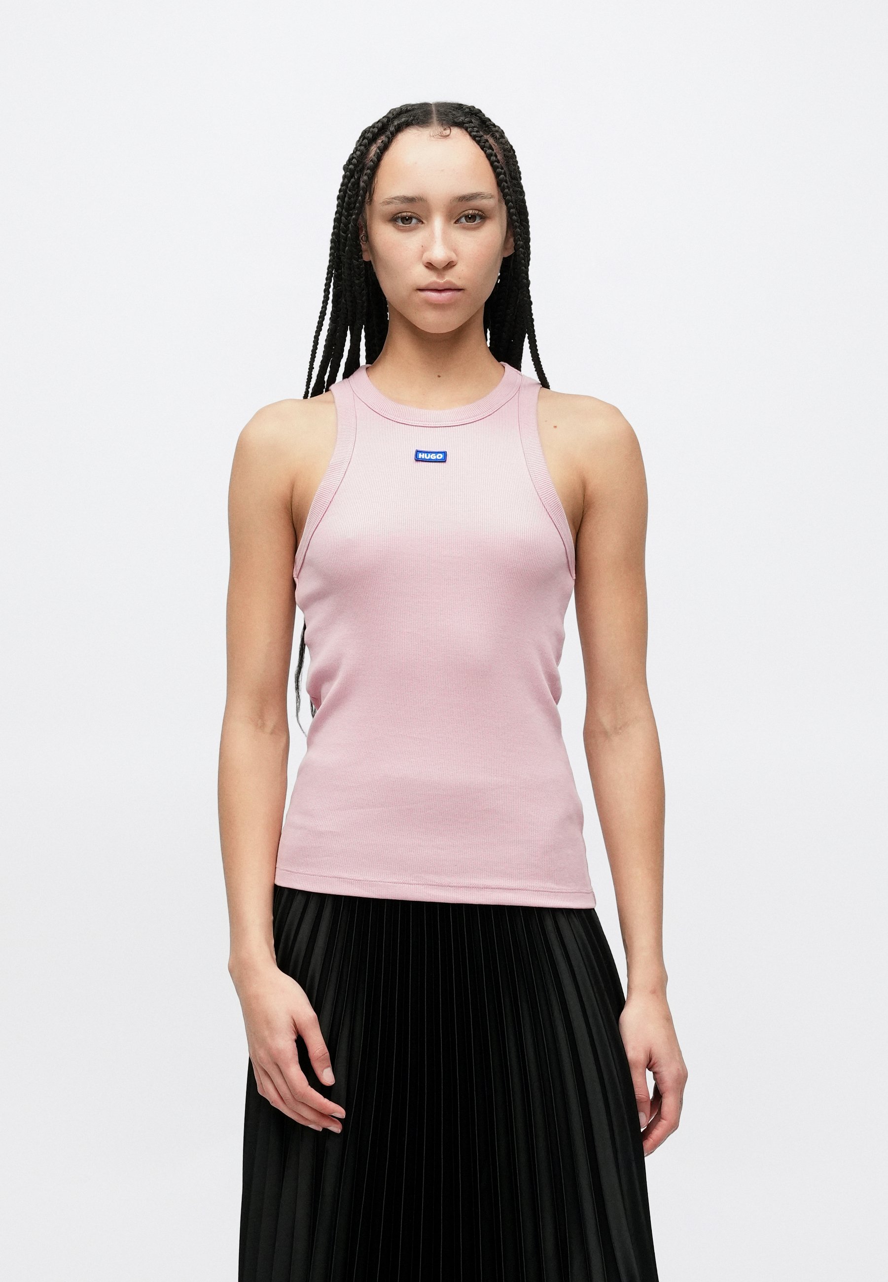 HUGO Damen Top Dachora – Jersey Mit Rüschen-Detail, Regular Fit