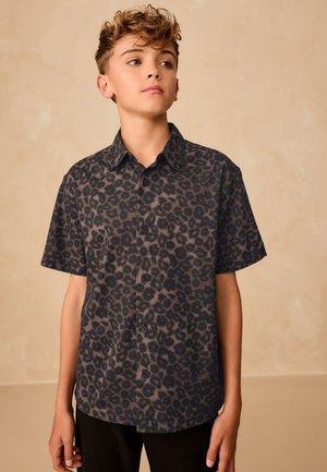 Next, SHORT SLEEVE PRINTED REGULAR FIT - Pluus - brown animal print