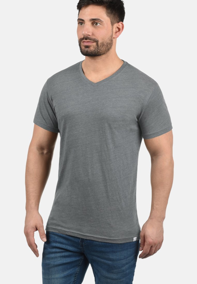 Solid SDBEDO - Jednoduché tričko - grey melange