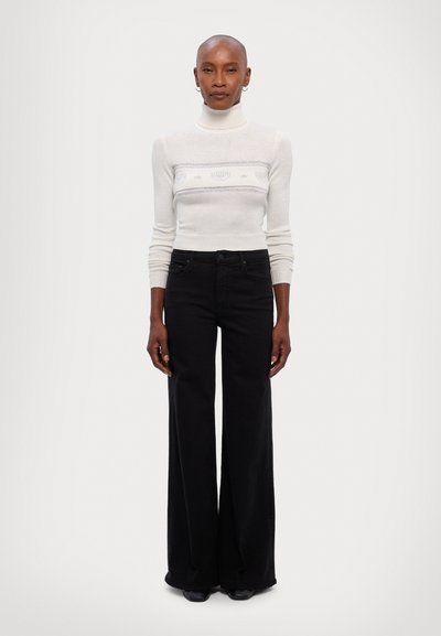 Mother THE TWISTER SNEAK - Pernera ancha - black denim