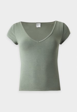 Hollister Co., V NECK TEE - T-shirt basique - light green